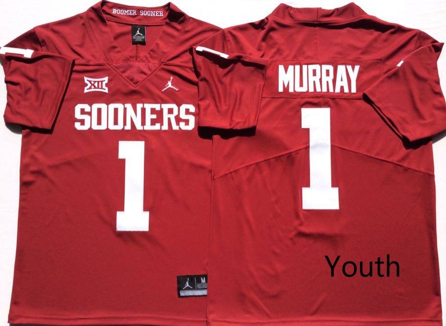 NCAA Youth Oklahoma Sooners Red 1 MURRA jerseys